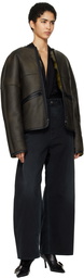 032c Brown Buttery Shearling Leather Jacket