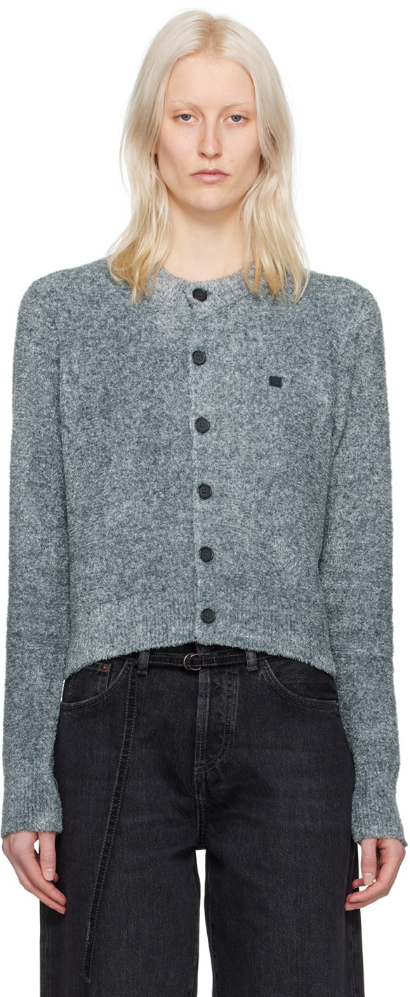 Acne Studios Gray Crewneck Cardigan Acne Studios