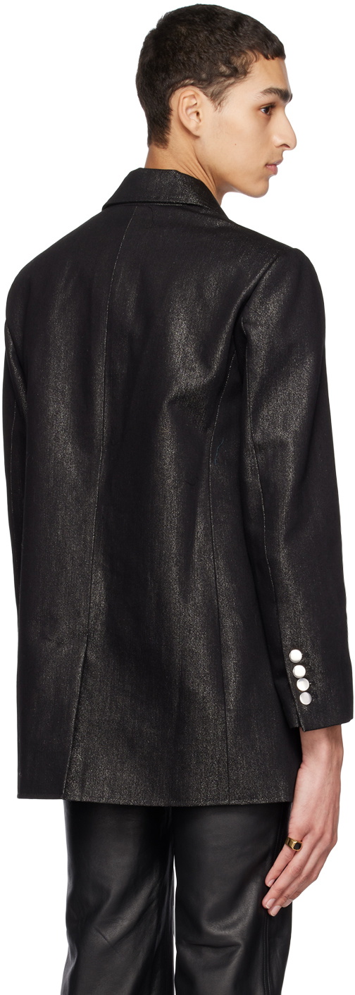 Theophilio Black Metallic Thread Blazer