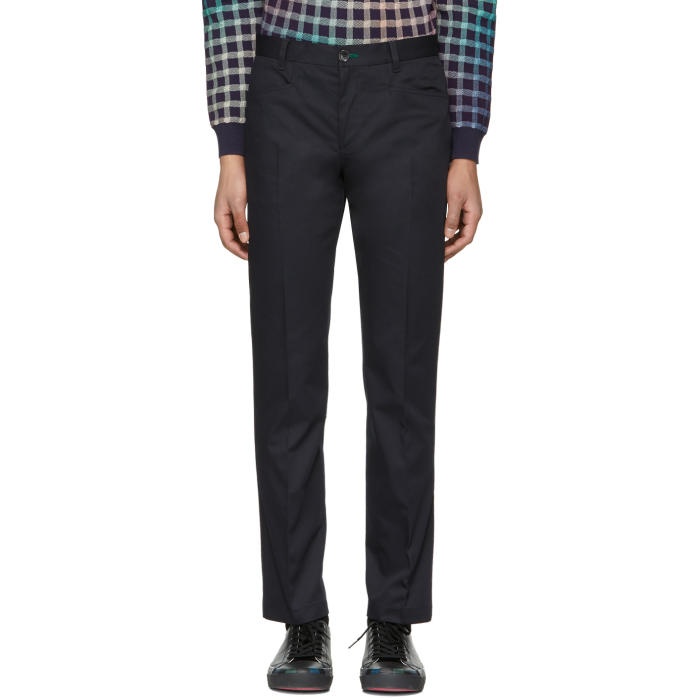 Photo: PS by Paul Smith Navy Slim Stay Sharp Trousers