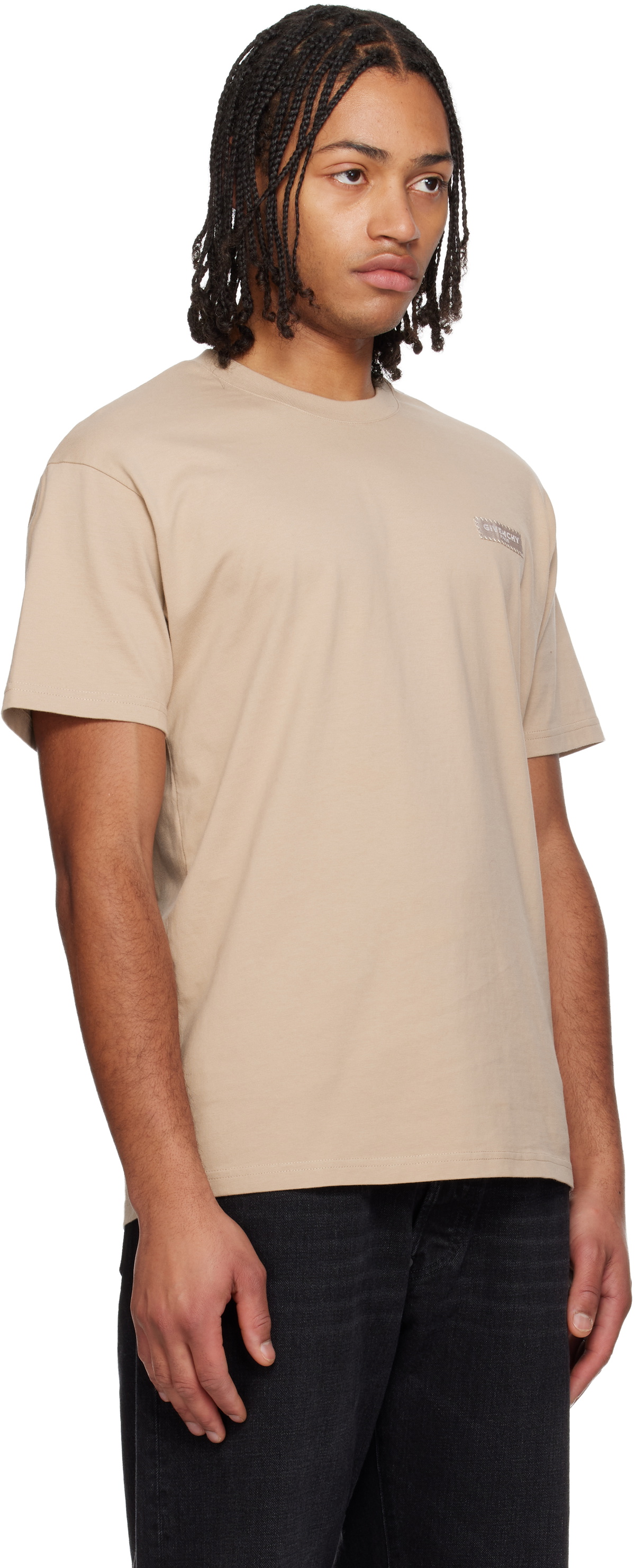 Givenchy Beige 'GIVENCHY Paris' Gros Grain T-shirt