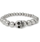 Alexander McQueen - Skull Silver-Tone Beaded Bracelet - Silver