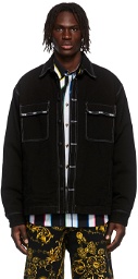 Versace Jeans Couture Black Fixed Bull Denim Jacket
