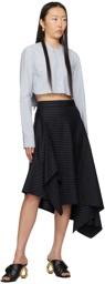 JW Anderson Navy Asymmetric Midi Skirt