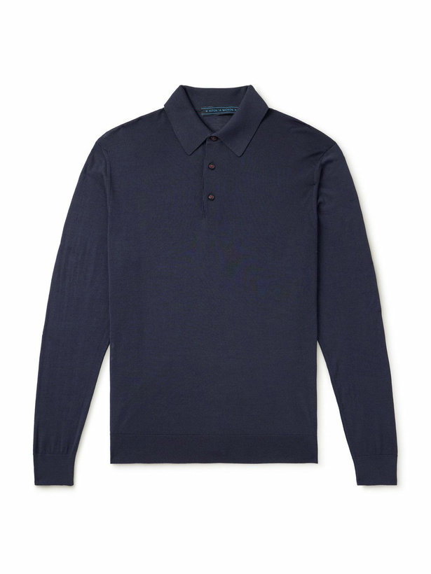 Photo: Kiton - Wool Polo Shirt - Blue