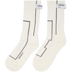 C2H4 White STAI Linellae Label Socks