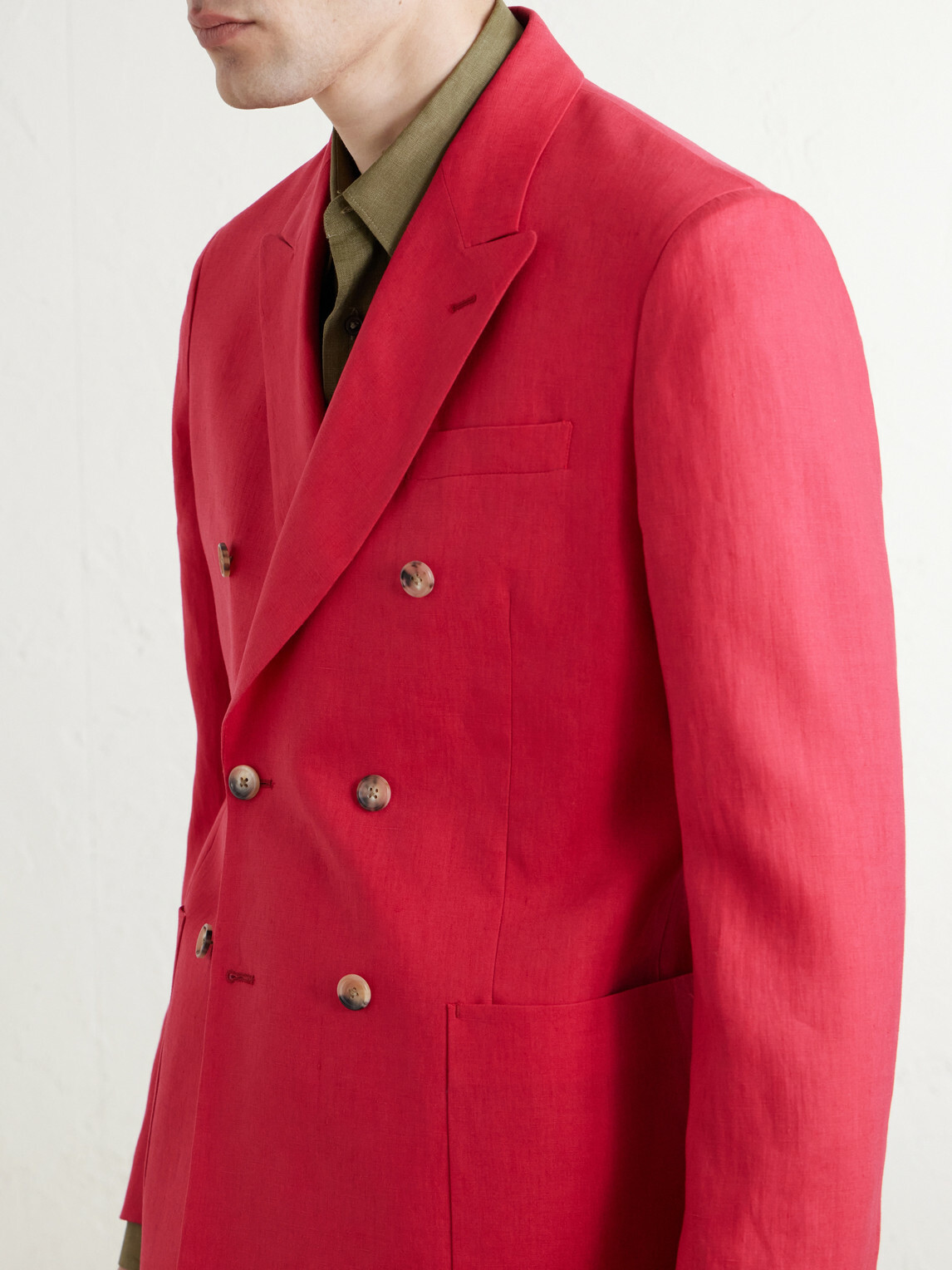 Paul Smith - Double-Breasted Linen Blazer - Red
