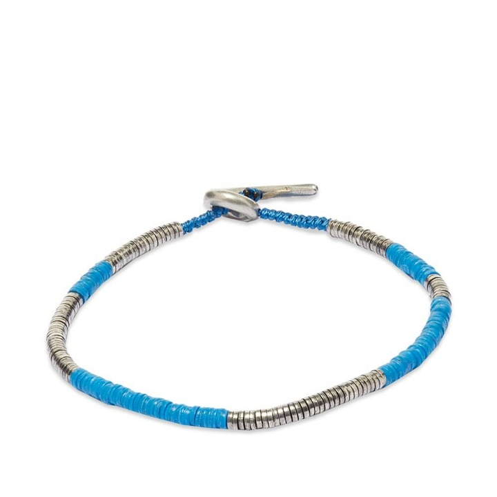 Photo: M. Cohen Men's Sterling Silver Beaded Bracelet in Blue