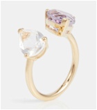 Persée Birthstone 18kt gold ring with diamonds, amethyst, and white topaz