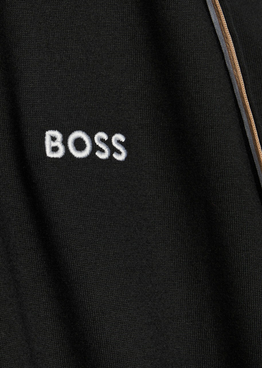 Boss Iconic Logo-embroidered Cotton T-shirt Black