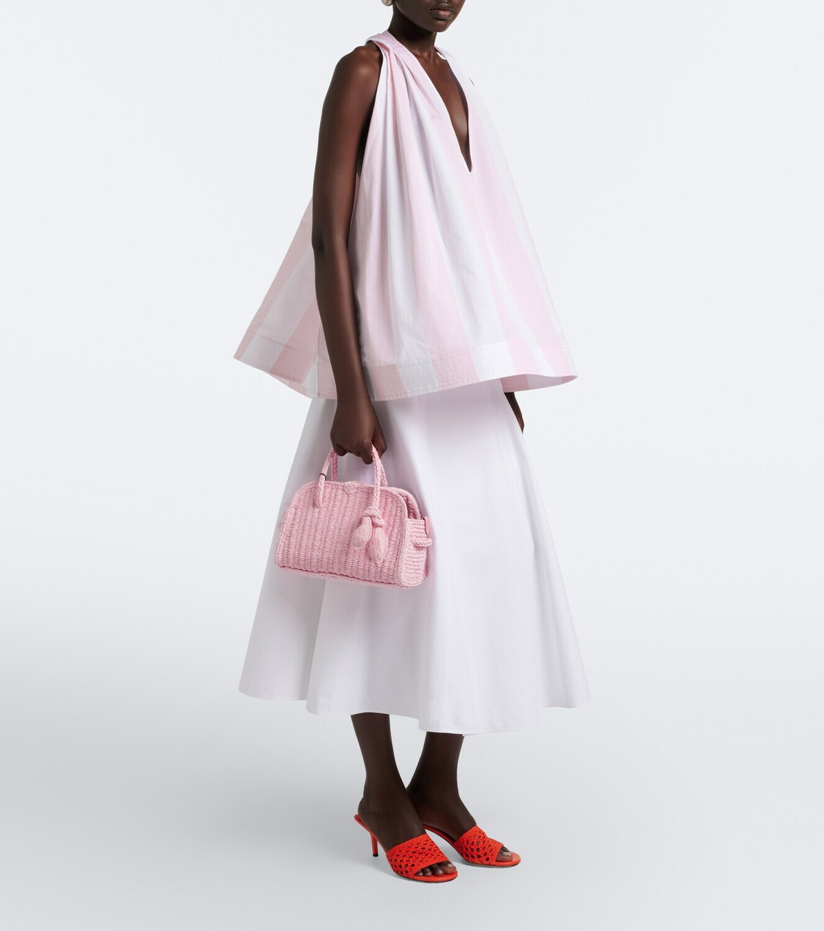 Jacquemus Turismo Small raffia-effect bowling bag