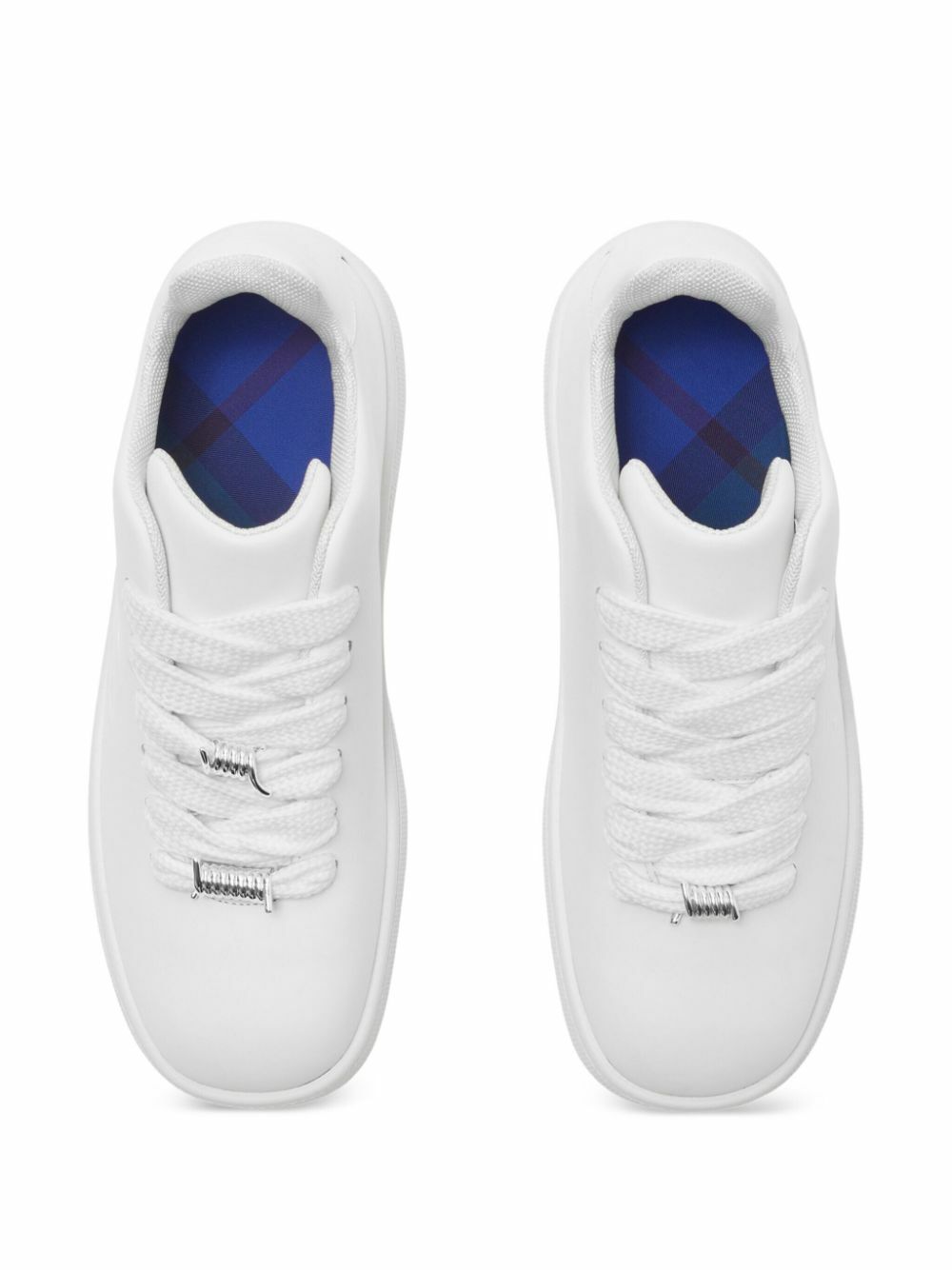 Burberry White Calf Leather Bos Taurus Low Top Sneakers main image 1