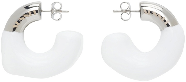 Photo: Sunnei SSENSE Exclusive Silver & White Rubberized Earrings
