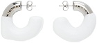 Sunnei SSENSE Exclusive Silver & White Rubberized Earrings
