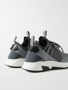 TOM FORD - Jago Neoprene, Mesh, Nylon and Leather Sneakers - Gray