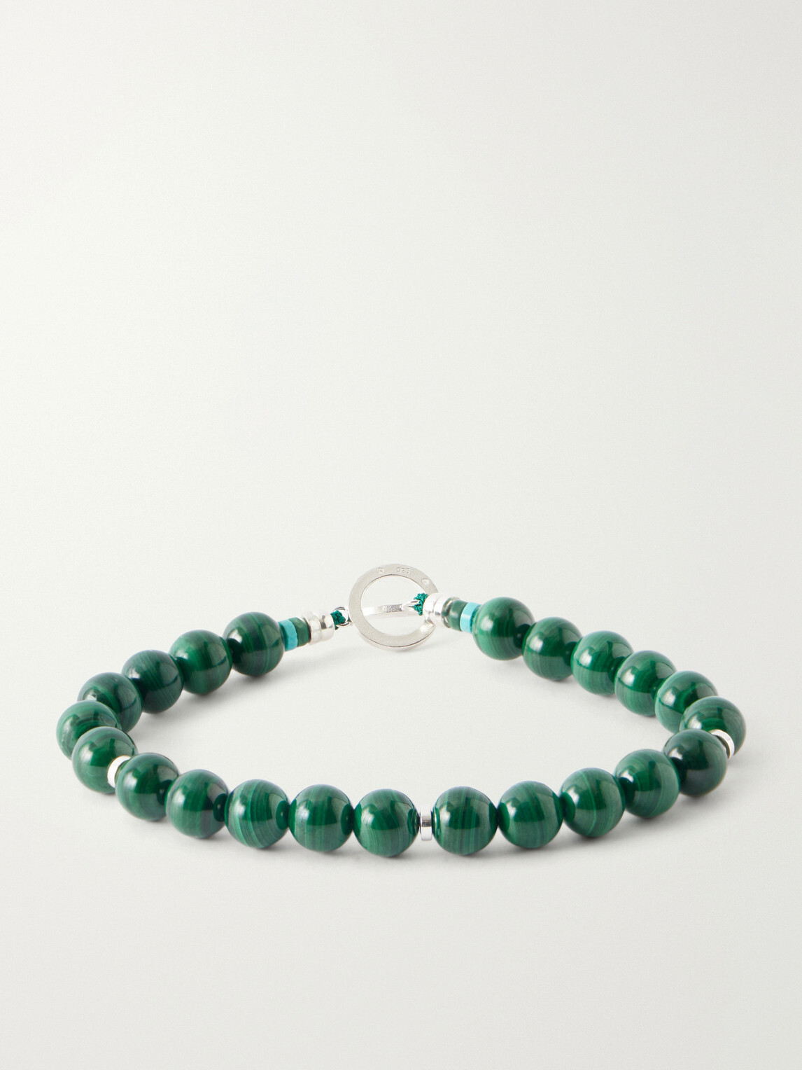 Mikia - Circle8 Sterling Silver and Malachite Beaded Bracelet - Green