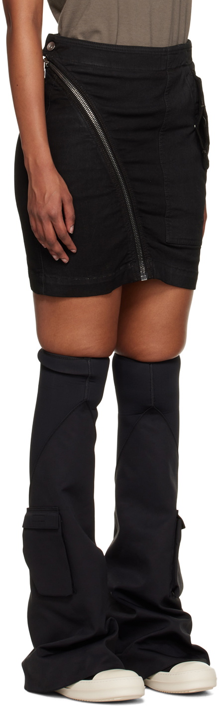 Rick Owens DRKSHDW Black Aircut Denim Miniskirt Rick Owens