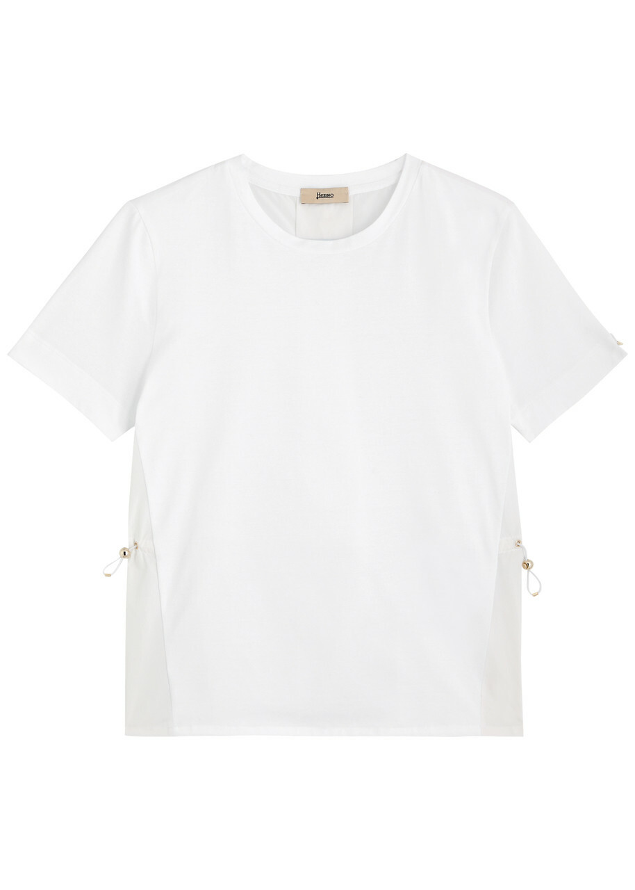 Herno Nylon-back Toggle-fastening Cotton T-shirt White