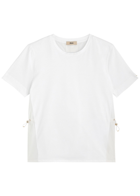 Photo: Herno Nylon-back Toggle-fastening Cotton T-shirt White