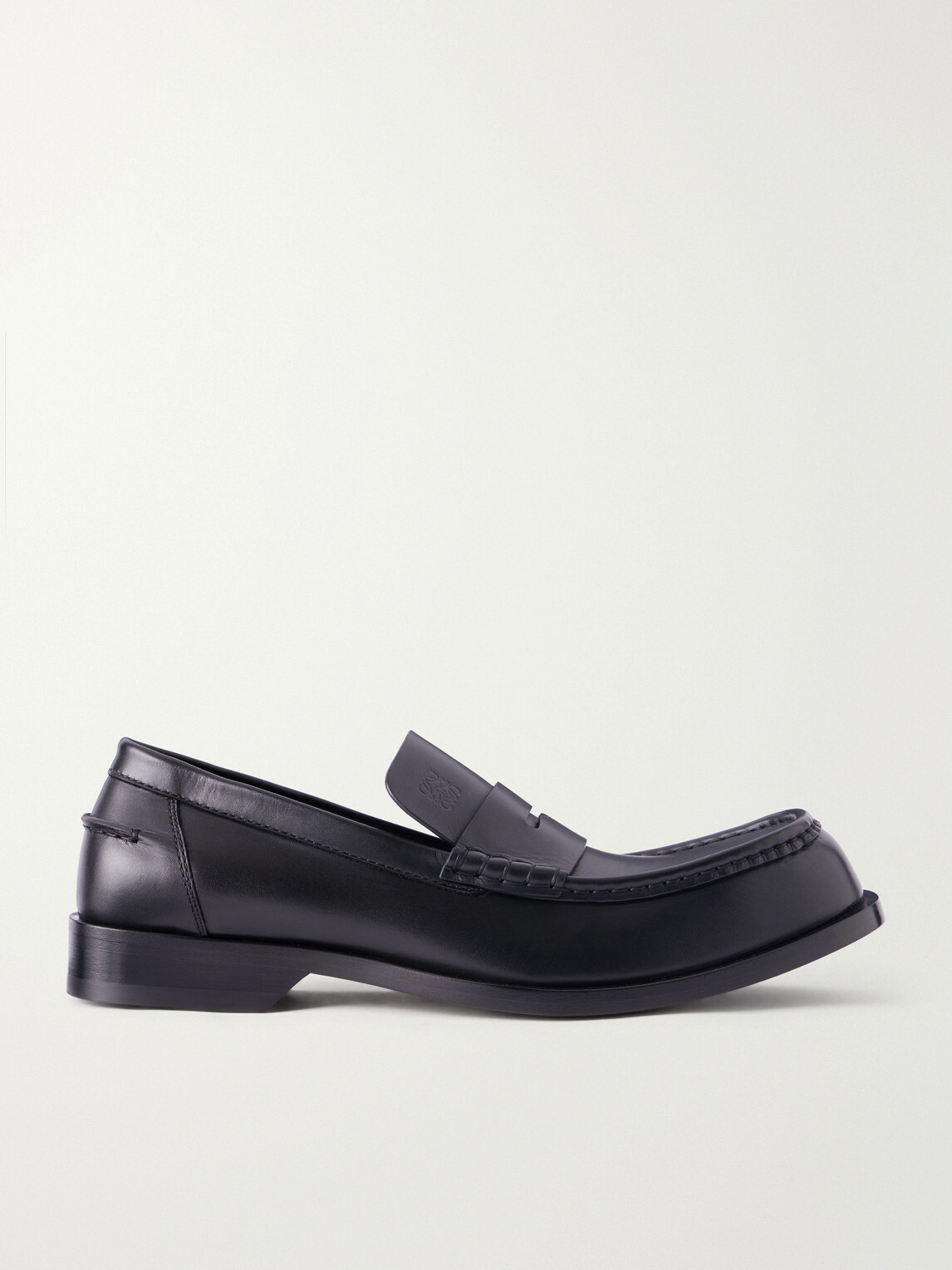 LOEWE - Bobine Anagram-Debossed Leather Loafers - Black