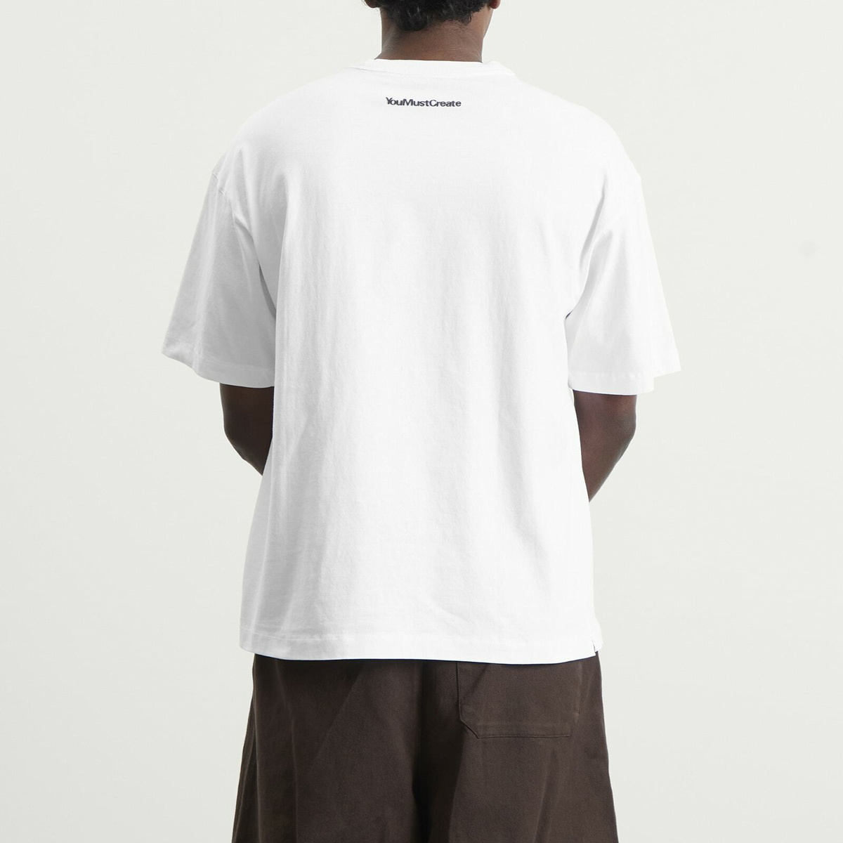 YMC Men's Jumbled Logo Print Triple T Shirt in White