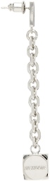We11done Silver Dice Charm Mixed Chain Link Earrings