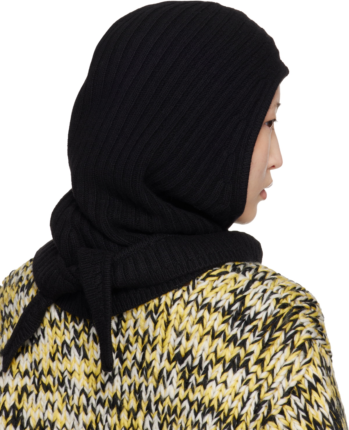 GANNI Black Wool Mix Balaclava
