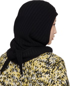 GANNI Black Wool Mix Balaclava