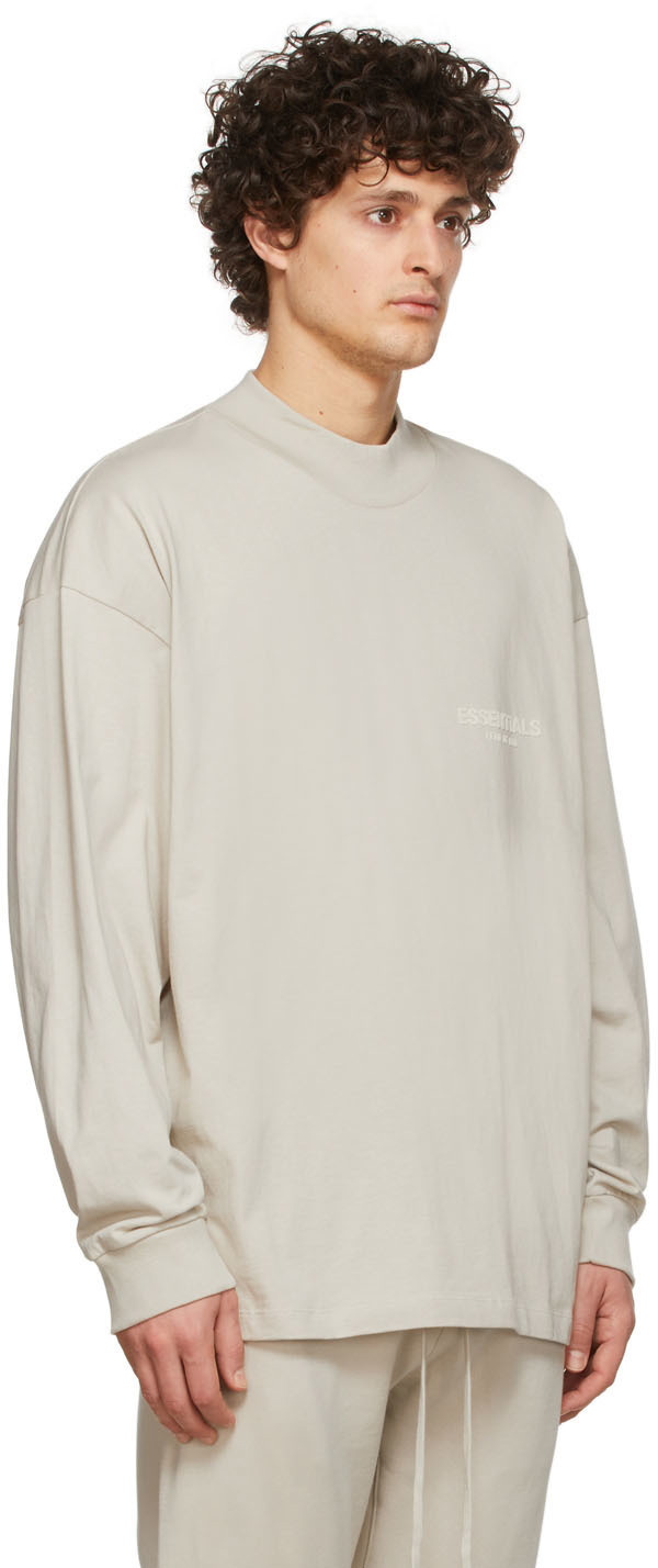Fear of God ESSENTIALS Beige Cotton Jersey Long Sleeve T-Shirt Fear Of God  Essentials
