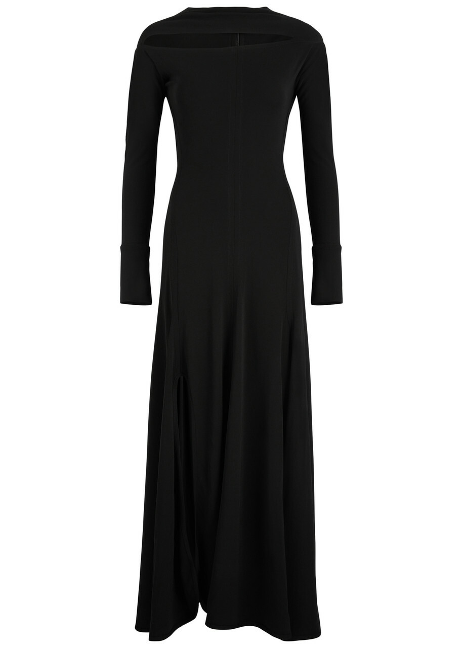 ワンピース VICTORIA BECKHAM BLACK VISCOSE DRESS WITH CUT-OUT Victoria Beckham Black viscose dress with cut-out | TheDoubleF