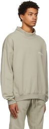 Essentials Green Mock Neck Raglan Sweatshirt