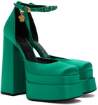 Versace Green Medusa Aevitas Platform Heels