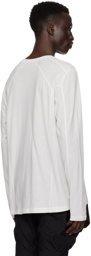 Julius Off-White Paneled Long Sleeve T-Shirt