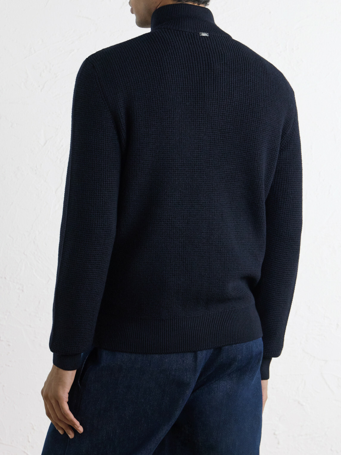 Herno - Waffle-Knit Wool-Trimmed Quilted Shell Down Jacket - Blue