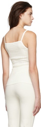 LESET Off-White Scalloped Tank Top