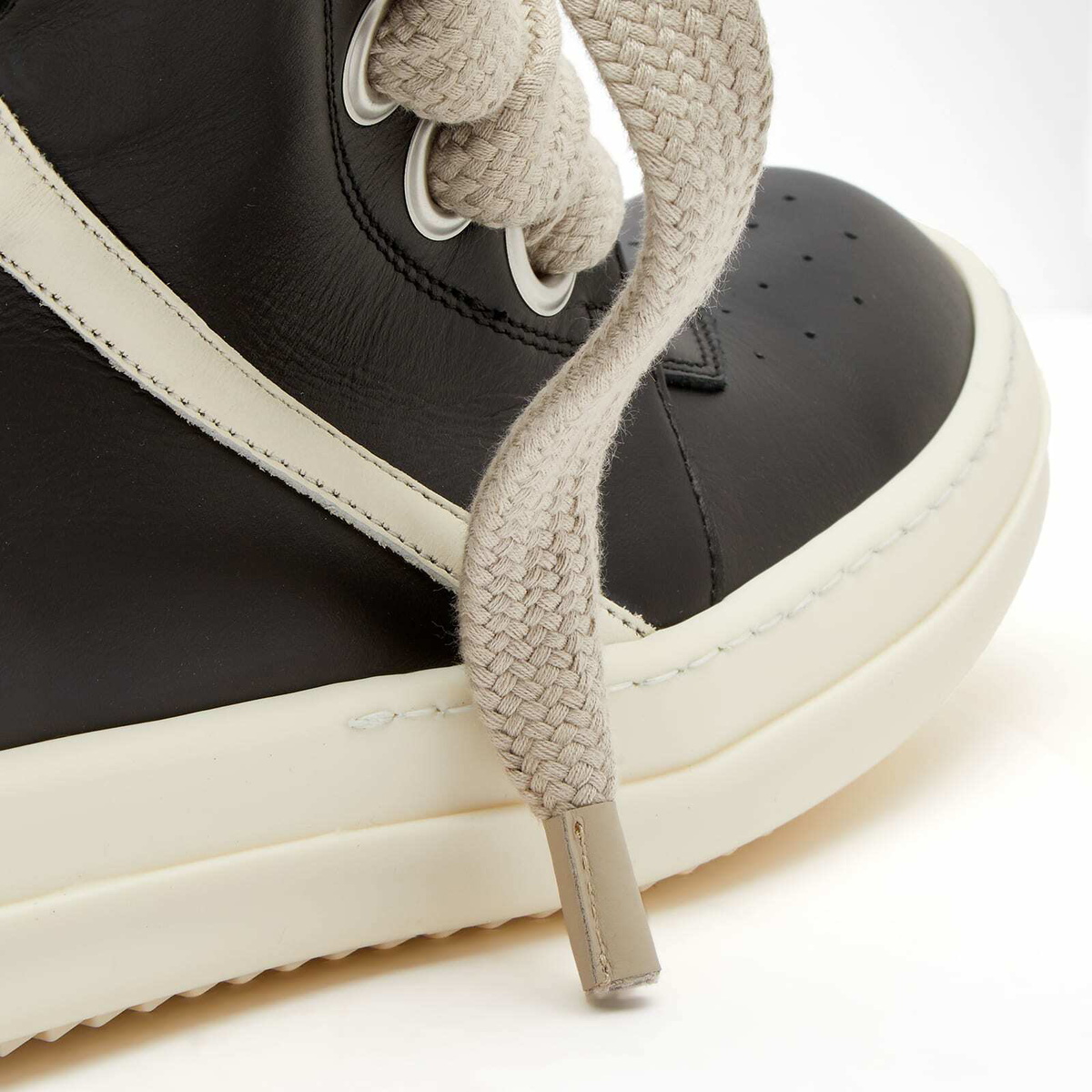 Rick Owens Women's Geobasket Sneakers in Black/Milk Rick Owens