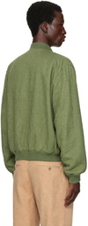 Polo Ralph Lauren Green Linen Herringbone Windbreaker Jacket