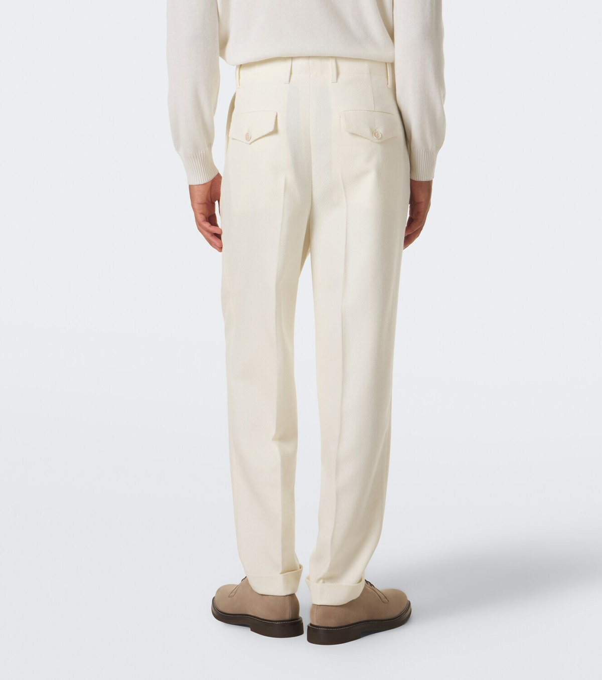 Brunello Cucinelli Pleated wool and cotton straight pants