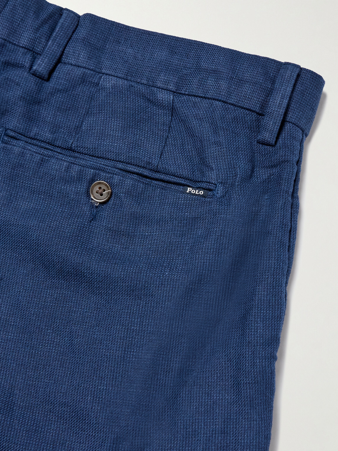 Polo Ralph Lauren - Straight-Leg Linen and Cotton-Blend Trousers - Blue