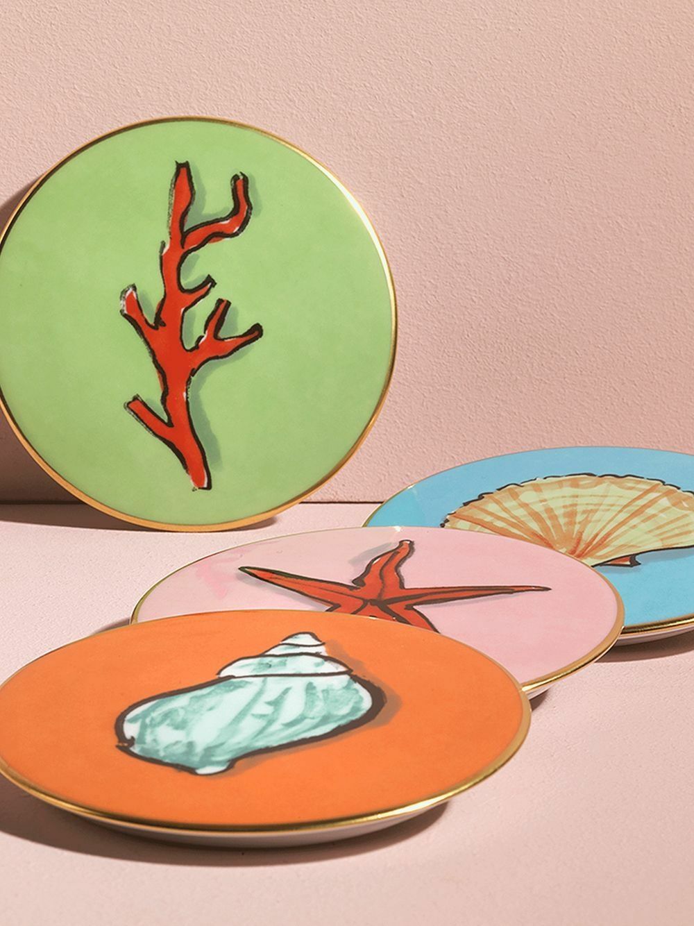 GINORI 1735 Multicolour Il Viaggio Di Nettuno Porcelain Coaster Set