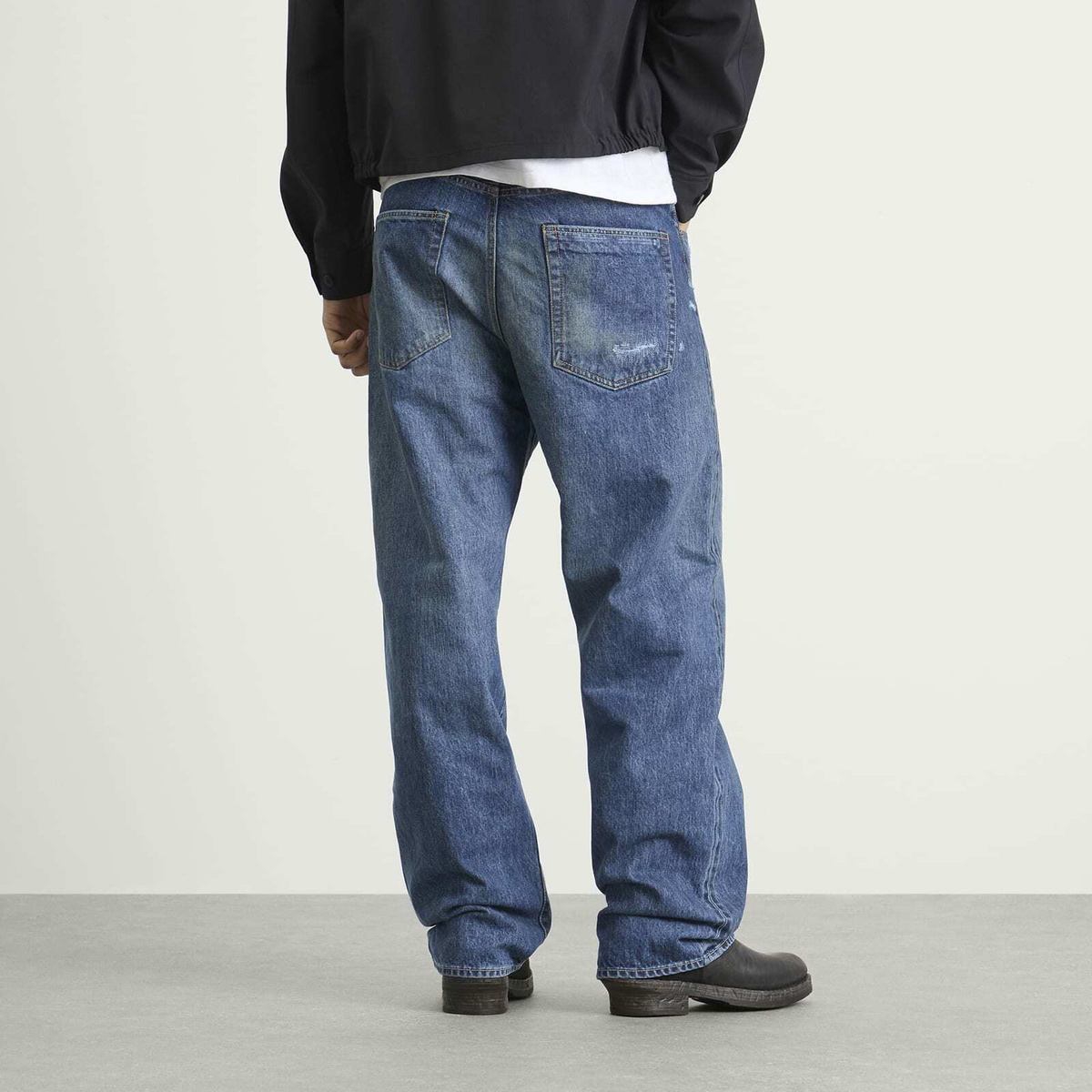 Visvim Men's Social Sculpture 01 Wide Damaged Jeans in Indigo
