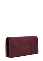 Metier Small Suede Jewellery Pouch - Burgundy - One Size