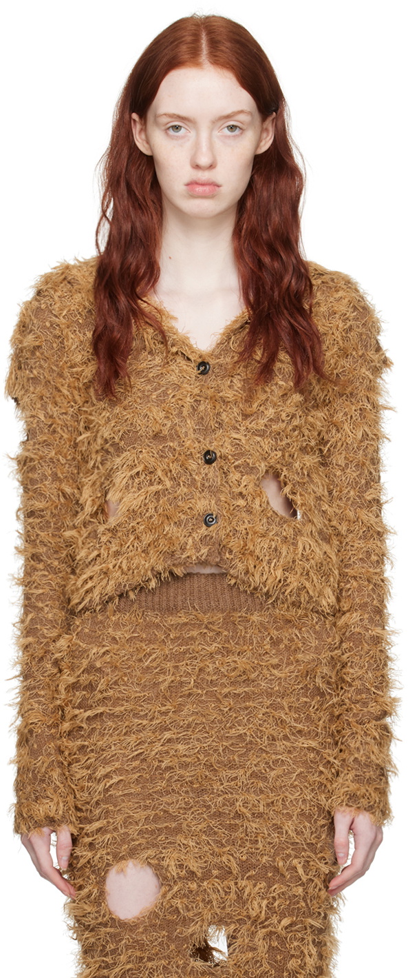 Acne Studios Tan Hairy Cardigan Acne Studios