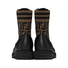 Fendi Black and Brown Forever Fendi Lace-Up Boots
