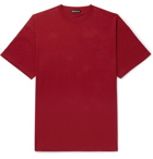 Balenciaga - Oversized Logo-Print Cotton-Jersey T-Shirt - Men - Burgundy