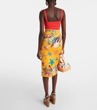 Dolce&Gabbana Capri printed silk-blend midi skirt