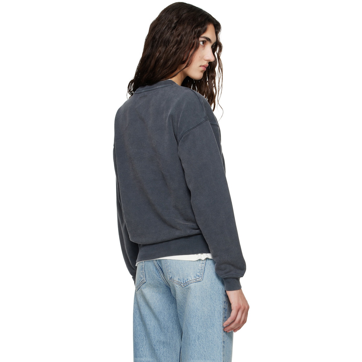 ANINE BING Gray Spencer Leopard Sweatshirt