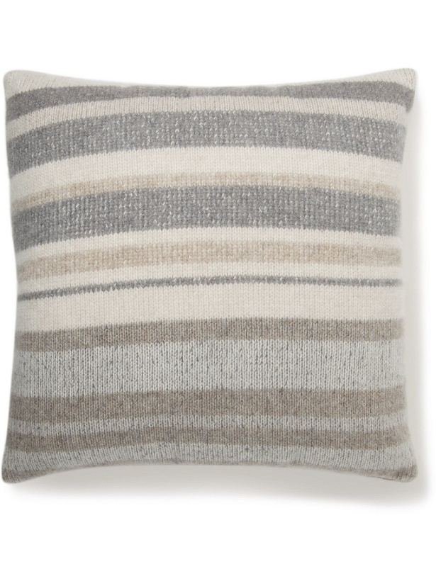 Photo: THE ELDER STATESMAN - Super Soft Striped Cashmere Throw Pillow
