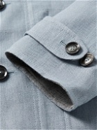 Brioni - Hemp, Cashmere and Silk-Blend Overshirt - Blue