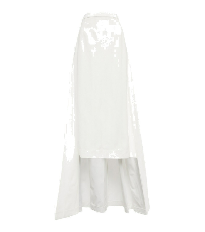 Photo: Staud - Prunella cape-detail cotton-blend midi skirt